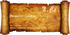 Nemetz Csaba névjegykártya